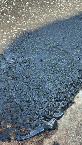 Wet coating sitting thick along an edge before it dried. This is the kind of spot we would ask about when discussing application rate.