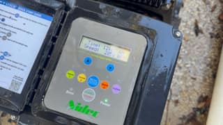 Nidec variable-speed pool pump controller showing 2850 RPM