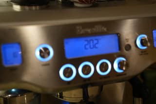 The control panel reading 202 degrees