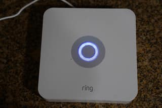 The Ring Alarm base station viewed from above