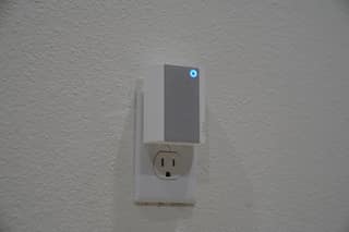 A Ring Chime lit up blue as an alert sounds