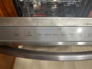 The Samsung StormWash selector for Auto, Normal, Heavy, Delicate, Express 60, and Rinse Only